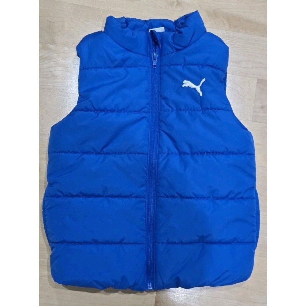 Puma Boy's Blue Full Zip Puffer Vest Size  5/6
